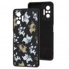 Чехол для Xiaomi Redmi Note 10 Pro Wave Fancy pug / black