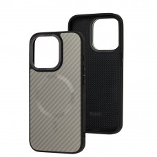 Чохол для iPhone 15 Pro Berlia Armor Carbon MagSafe grey
