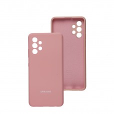 Чохол для Samsung Galaxy A32 (A325) Silicone cover Full camera рожевий / pudra