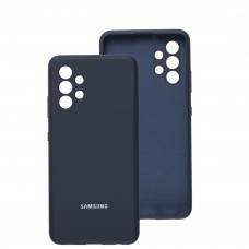 Чохол для Samsung Galaxy A32 (A325) Silicone cover Full camera темно-синій / midn bl
