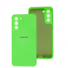 Чехол для Samsung Galaxy S21 (G991) Square camera full зеленый неон