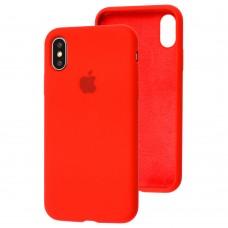 Чехол для iPhone X / Xs Silicone Slim Full camera красный