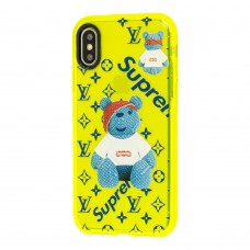 Чехол для iPhone Xs Max Neon print bear supreme