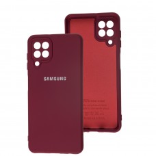 Чехол для Samsung Galaxy A22 / M22 Silicone Full camera бордовый / marsala