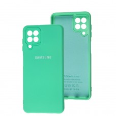 Чехол для Samsung Galaxy A22 / M22 Silicone Full camera бирюзовый / marine green