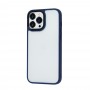 Чохол для iPhone 13 Pro Shadow Matte Metal Buttons синій
