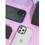 Чехол для iPhone 13 Pro Shadow Matte Metal Buttons синий