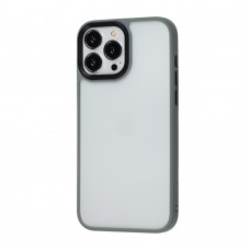 Чехол для iPhone 13 Pro Shadow Matte Metal Buttons серый