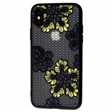 Чехол Luoya New для iPhone X / Xs soft touch желтые цветы