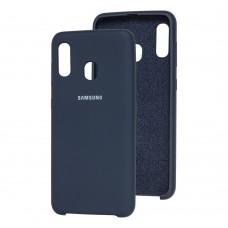 Чехол для Samsung Galaxy A20 / A30 Silky Soft Touch темно-синий