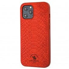 Чехол для iPhone 12 Pro Max Polo Knight (Leather) красный
