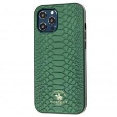 Чехол для iPhone 12 Pro Max Polo Knight (Leather) зеленый