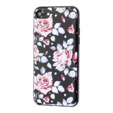 Чехол Glossy Flowers для iPhone 7 / 8 черный с розами 