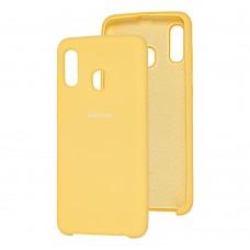 Чехол для Samsung Galaxy A20 / A30 Silky Soft Touch желтый