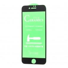 Защитное стекло для iPhone 7 / 8 ceramics anti-shock черное (OEM)