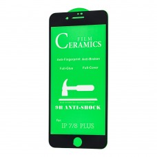 Защитное стекло для iPhone 7 Plus / 8 Plus ceramics anti-shock черное (OEM)