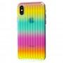 Чохол для iPhone X / Xs Gradient Laser веселка