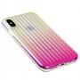 Чохол для iPhone X / Xs Gradient Laser рожевий