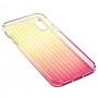 Чохол для iPhone X / Xs Gradient Laser рожевий