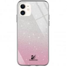 Чохол для iPhone 11 Swaro glass сріблясто-рожевий
