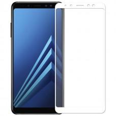 Защитное стекло для Samsung Galaxy A8+ 2018 (A730) Full Glue белое