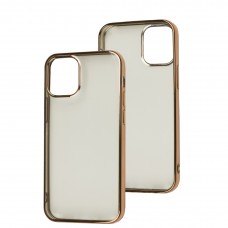 Чехол для iPhone 12 mini J-case TPU Creative прозрачный/золотистый