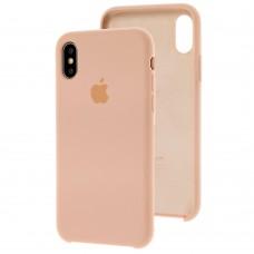 Чехол Silicone для iPhone X / Xs case розовый песок