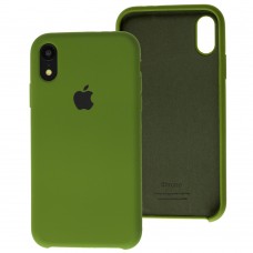 Чехол silicone case для iPhone Xr army green 
