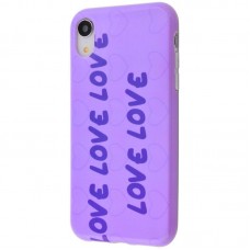 Чехол для iPhone Xr Glossy "Love" светло фиолетовый 