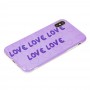 Чохол Violet для iPhone X / Xs glossy "Love" світло фіолетовий