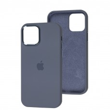 Чехол для iPhone 12 / 12 Pro New silicone Metal Buttons lavender gray