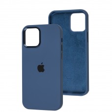 Чехол для iPhone 12/12 Pro New silicone Metal Buttons navy blue