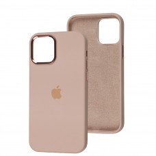 Чехол для iPhone 12/12 Pro New silicone Metal Buttons pink sand