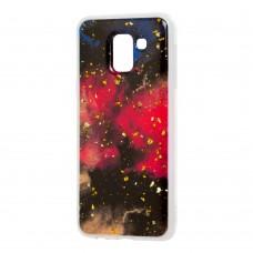 Чехол для Samsung Galaxy J6 2018 (J600) Art confetti "темно-красный"