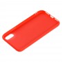 Чохол для iPhone X / Xs off-white leather червоний