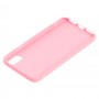 Чохол для iPhone X / Xs off-white leather рожевий