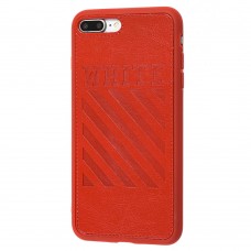 Чохол для iPhone 7 Plus / 8 Plus off-white leather червоний