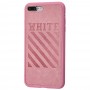 Чохол для iPhone 7 Plus / 8 Plus off-white leather рожевий