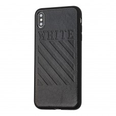 Чохол для iPhone Xs Max off-white leather чорний