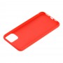 Чехол для iPhone 11 Pro Max off-white leather красный