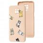 Чохол для Xiaomi Redmi Note 9s/9 Pro Wave Fancy cats with a mask / pink sand