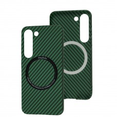 Чохол для Samsung Galaxy S23 (S911) Wave Carbon MagSafe green