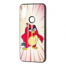 Чехол для Xiaomi Redmi 7 glass "Angry Birds" Red