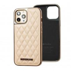 Чехол для iPhone 12 / 12 Pro Puloka leather case розовый