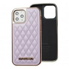 Чохол для iPhone 12 / 12 Pro Puloka leather case фіолетовий