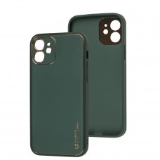 Чехол для iPhone 12 Leather Xshield army green
