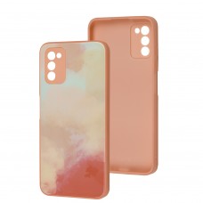 Чехол для Samsung Galaxy A03s (A037) Marble Clouds pink sand