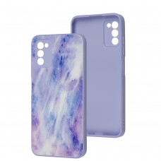 Чехол для Samsung Galaxy A03s (A037) Marble Clouds purple