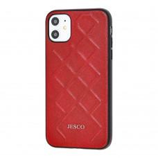 Чохол для iPhone 11 Jesco Leather червоний