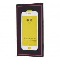 Защитное стекло 6D для iPhone 6 белое (OEM)